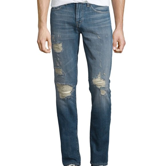 ripped jeans with lining underneath